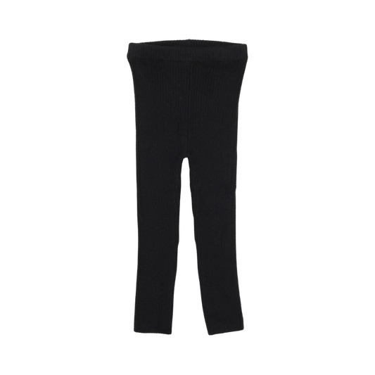 LIL LEGS BLACK KNIT LONG LEGGINGS