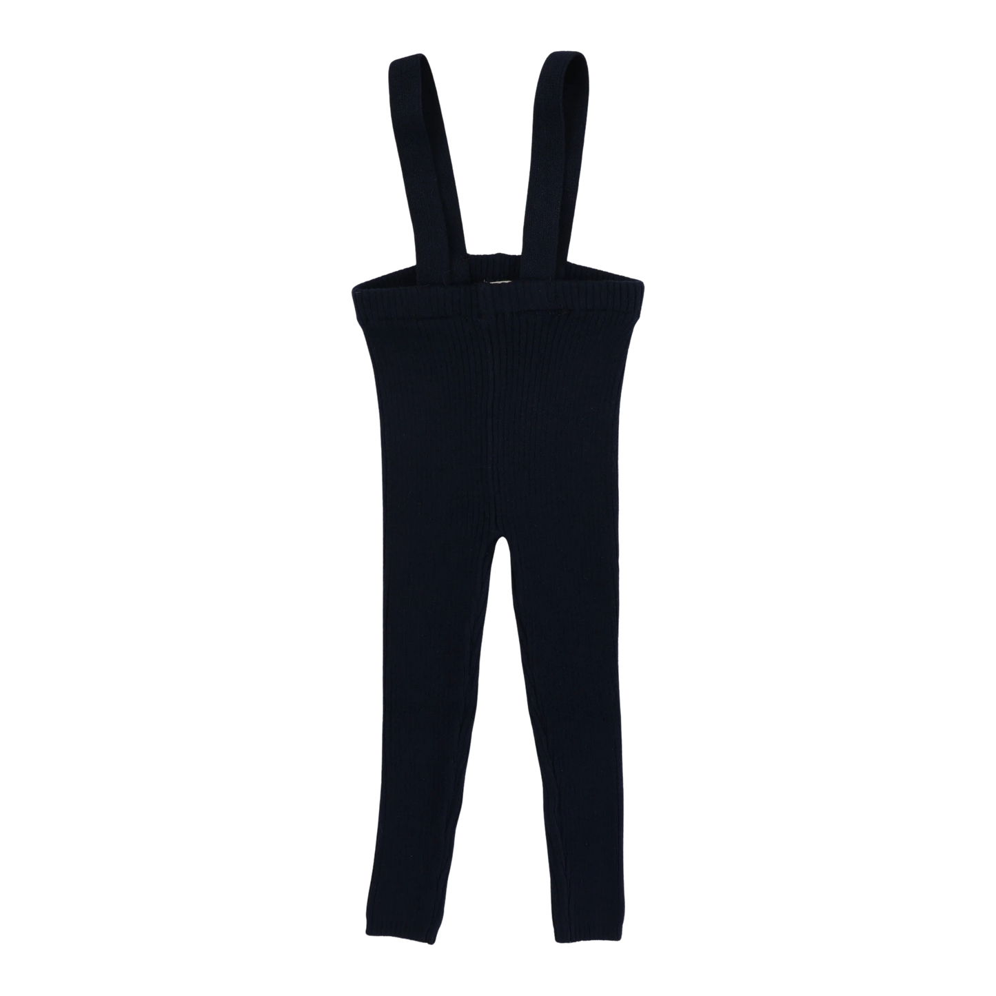LIL LEGS NAVY KNIT SUSPENDER LEGGINGS