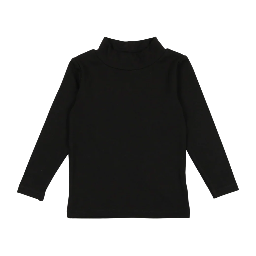 LIL LEGS BLACK BAMBOO MOCKNECK
