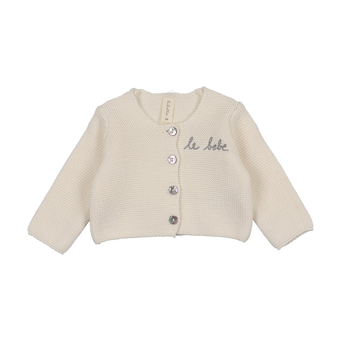 LILETTE CREAM/BLUE LE BEBE KNIT CARDIGAN