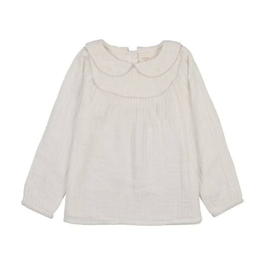ANALOGIE CREAM/ROSE EMBROIDERED SHIRT