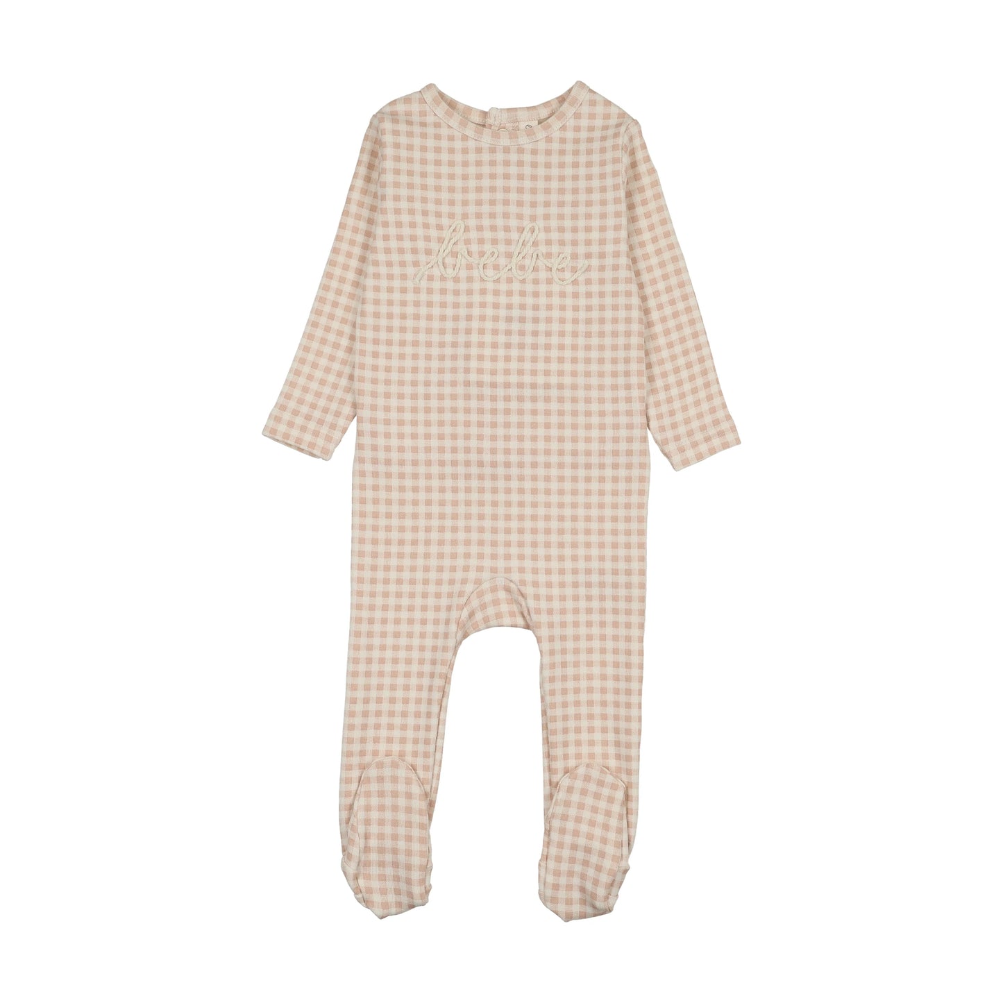 LILETTE PALE PINK GINGHAM BEBE FOOTIE