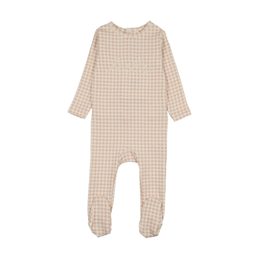 LILETTE PALE PINK GINGHAM BEBE FOOTIE