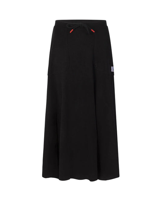 LITTLE PARNI BLACK VARSITY TIE MIDI SKIRT