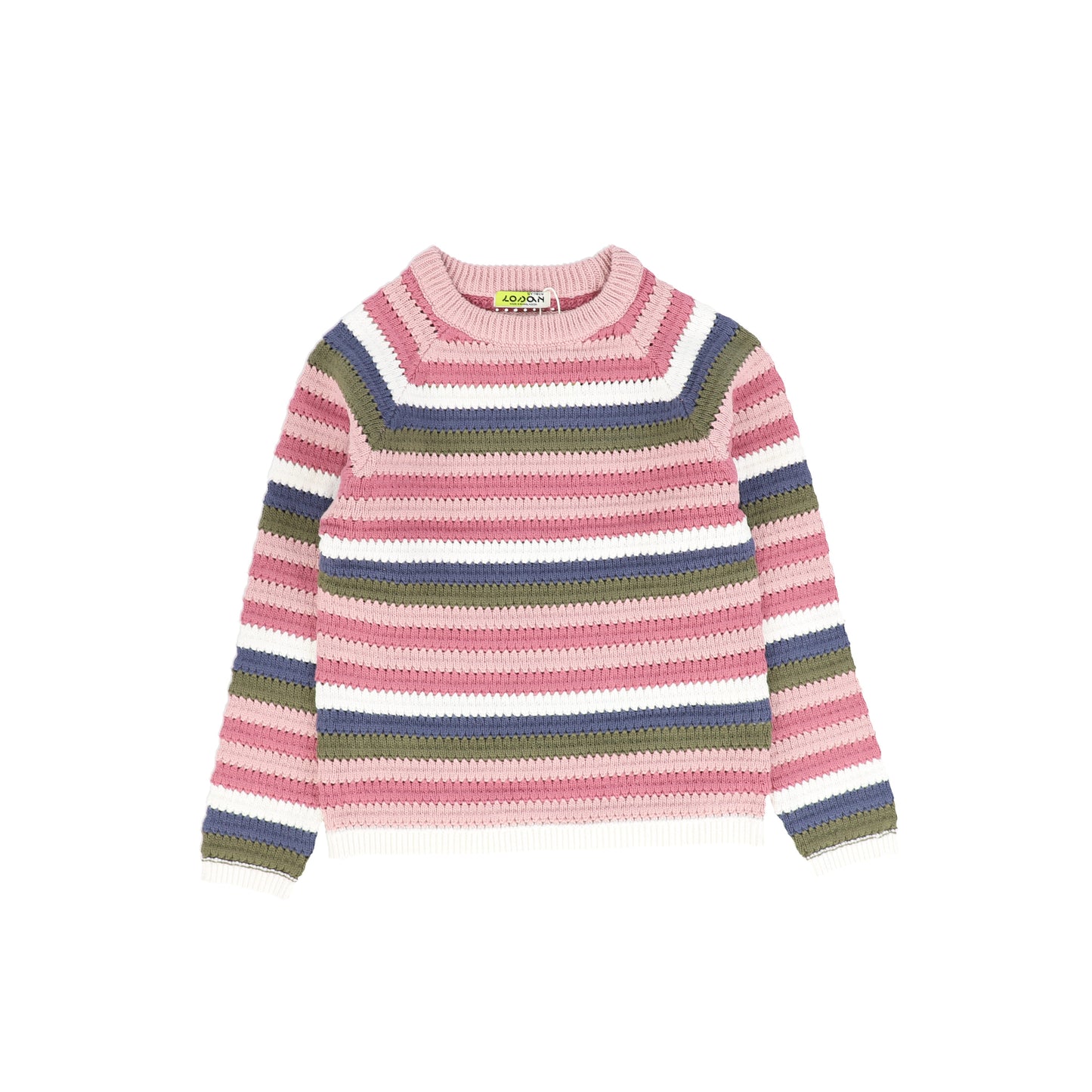 LOSAN ZIPPY PINK STRIPED SWEATER [FINAL SALE]