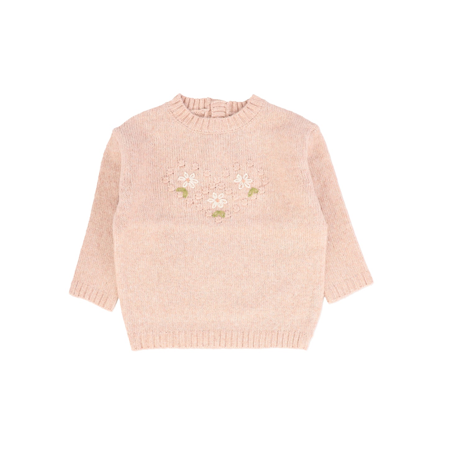 LOSAN ZIPPY PINK EMBROIDERED KNIT SWEATER