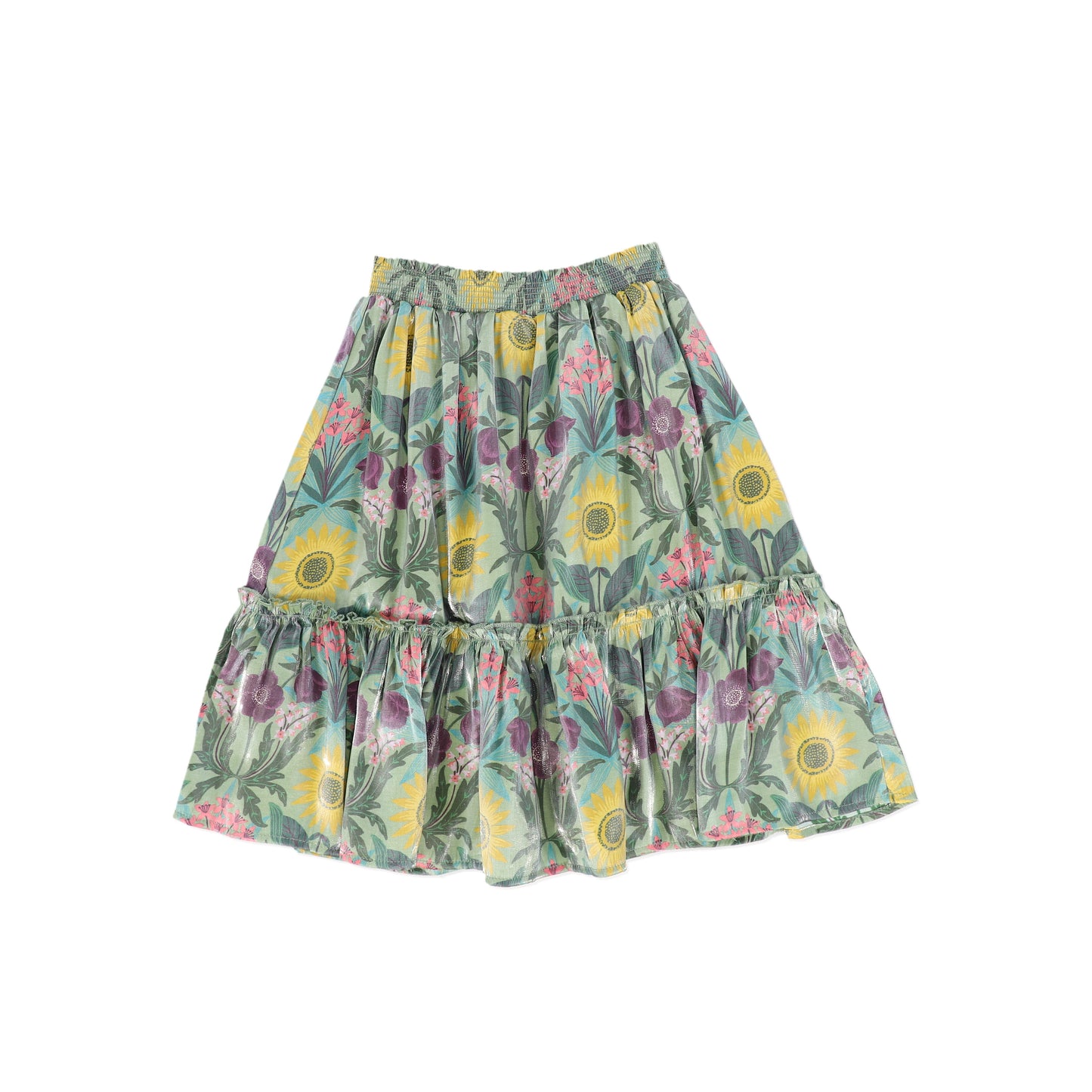 NICOLE MILLER GREEN GARDEN PRINT SKIRT [FINAL SALE]