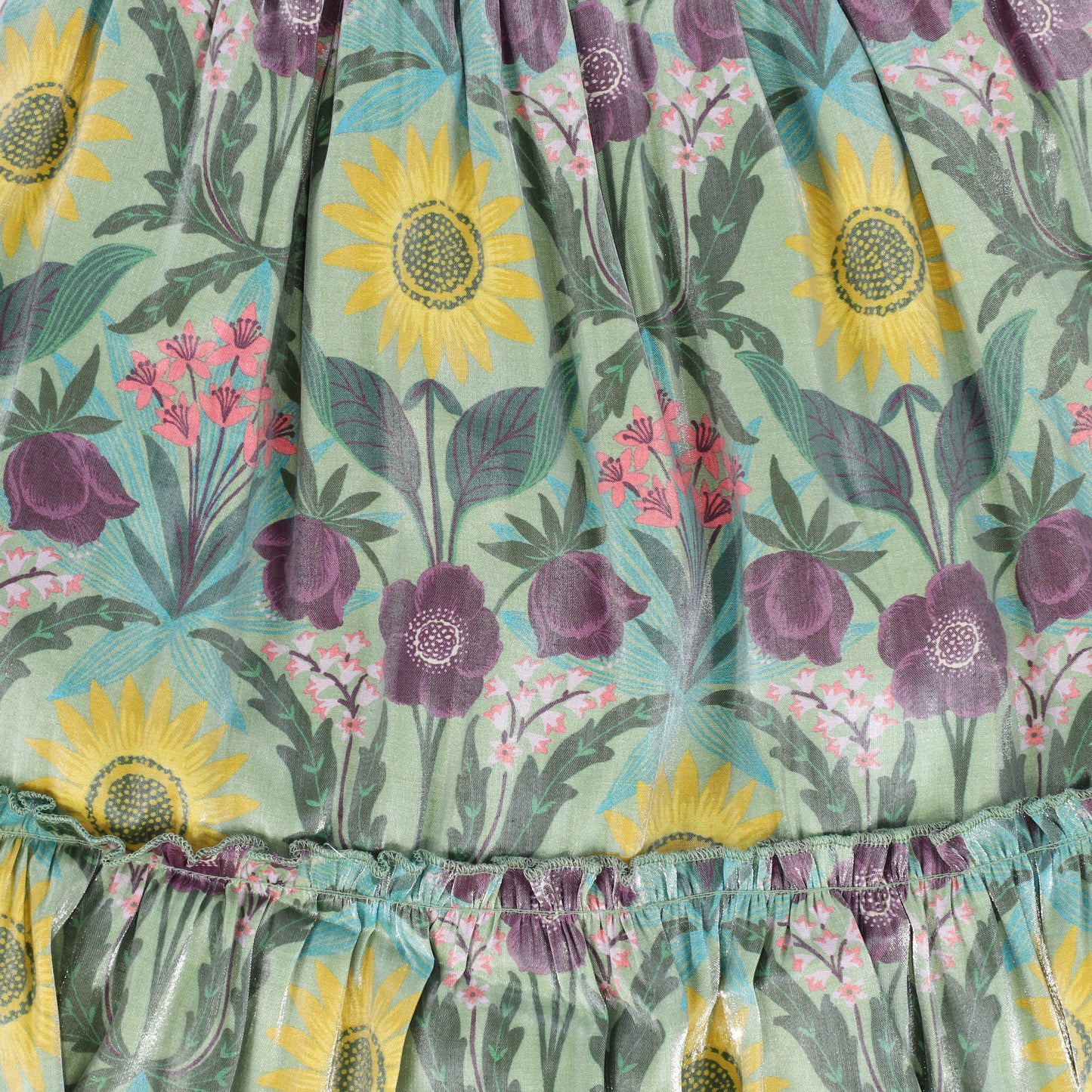 NICOLE MILLER GREEN GARDEN PRINT SKIRT [FINAL SALE]