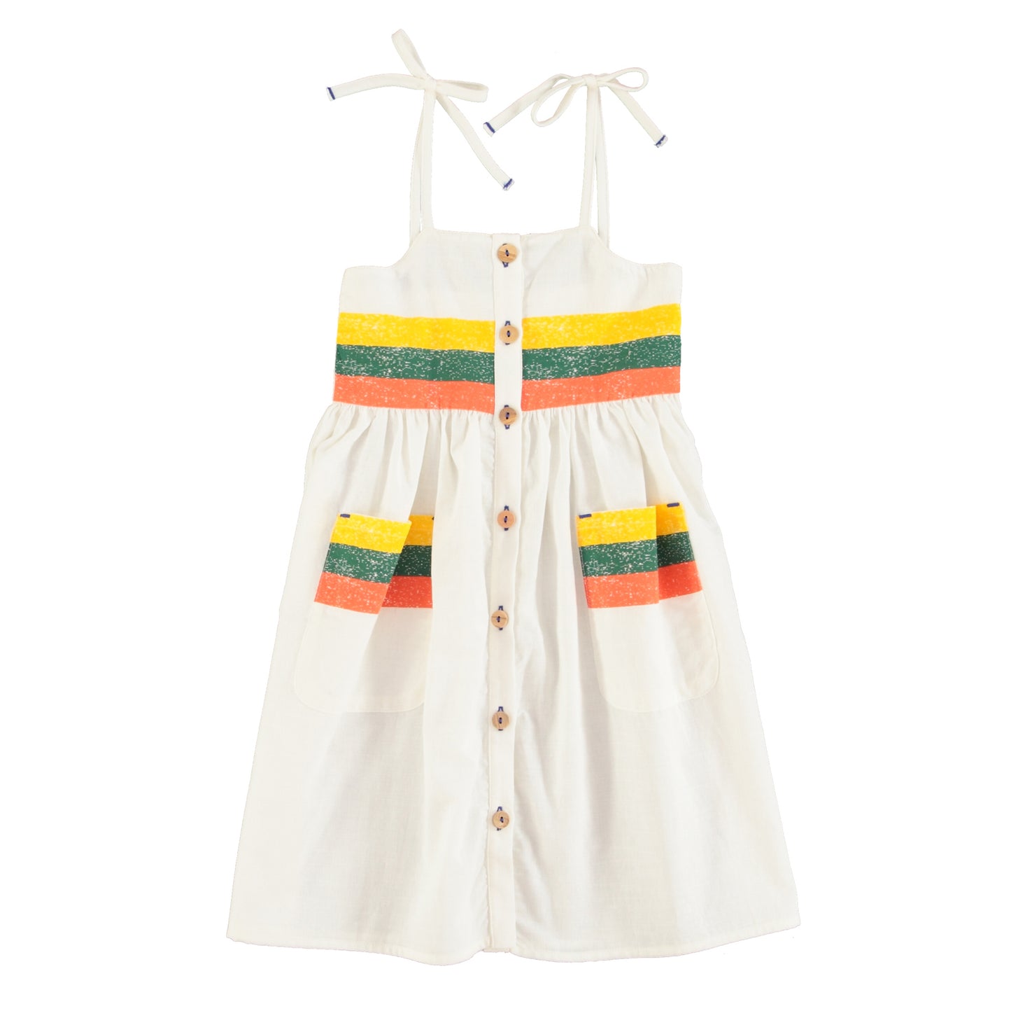 PIUPIUCHICK ECRU STRIPED MIDI JUMPER