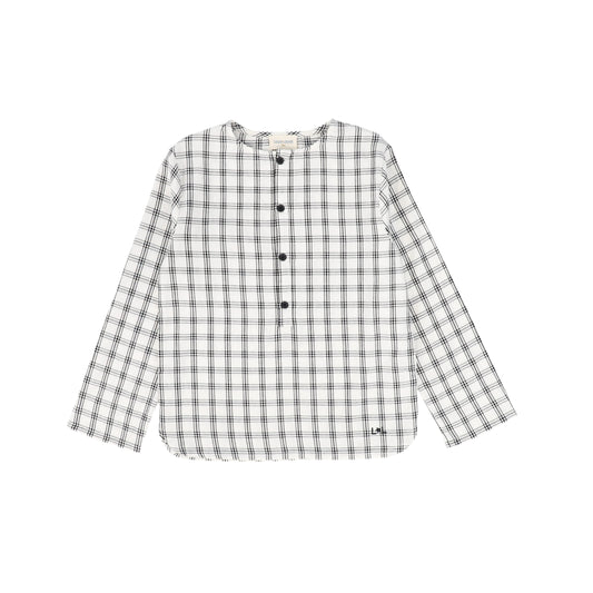 LOUIS LOUISE BLACK/WHITE CHECKED BUTTON SHIRT