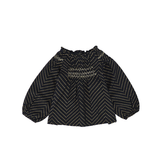 LOUIS LOUISE BLACK/GOLD DOTTED TOP