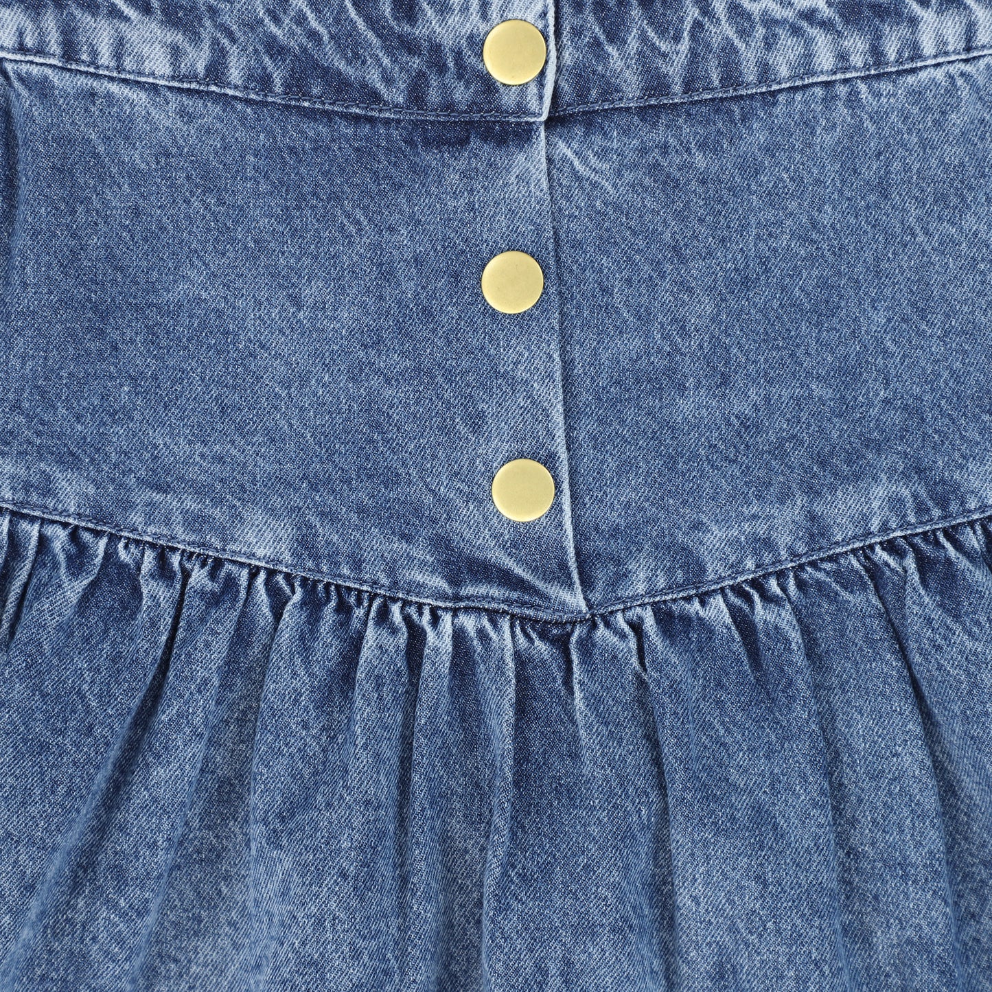 LOUIS LOUISE BLUE DENIM DROP WAIST BUTTON SKIRT