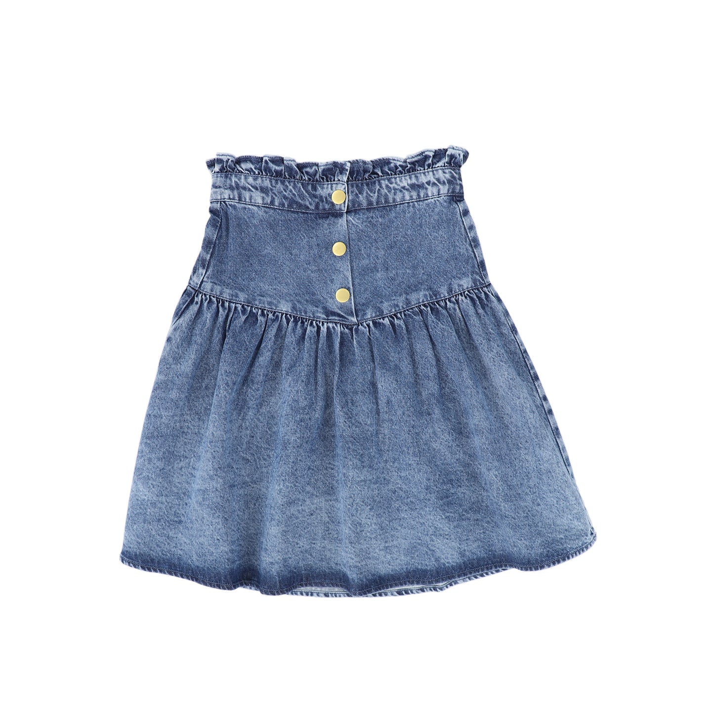 LOUIS LOUISE BLUE DENIM DROP WAIST BUTTON SKIRT