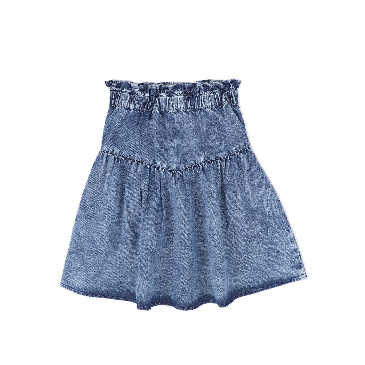 LOUIS LOUISE BLUE DENIM DROP WAIST BUTTON SKIRT