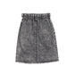 LOUIS LOUISE BLACK DENIM WASH HEART POCKET SKIRT