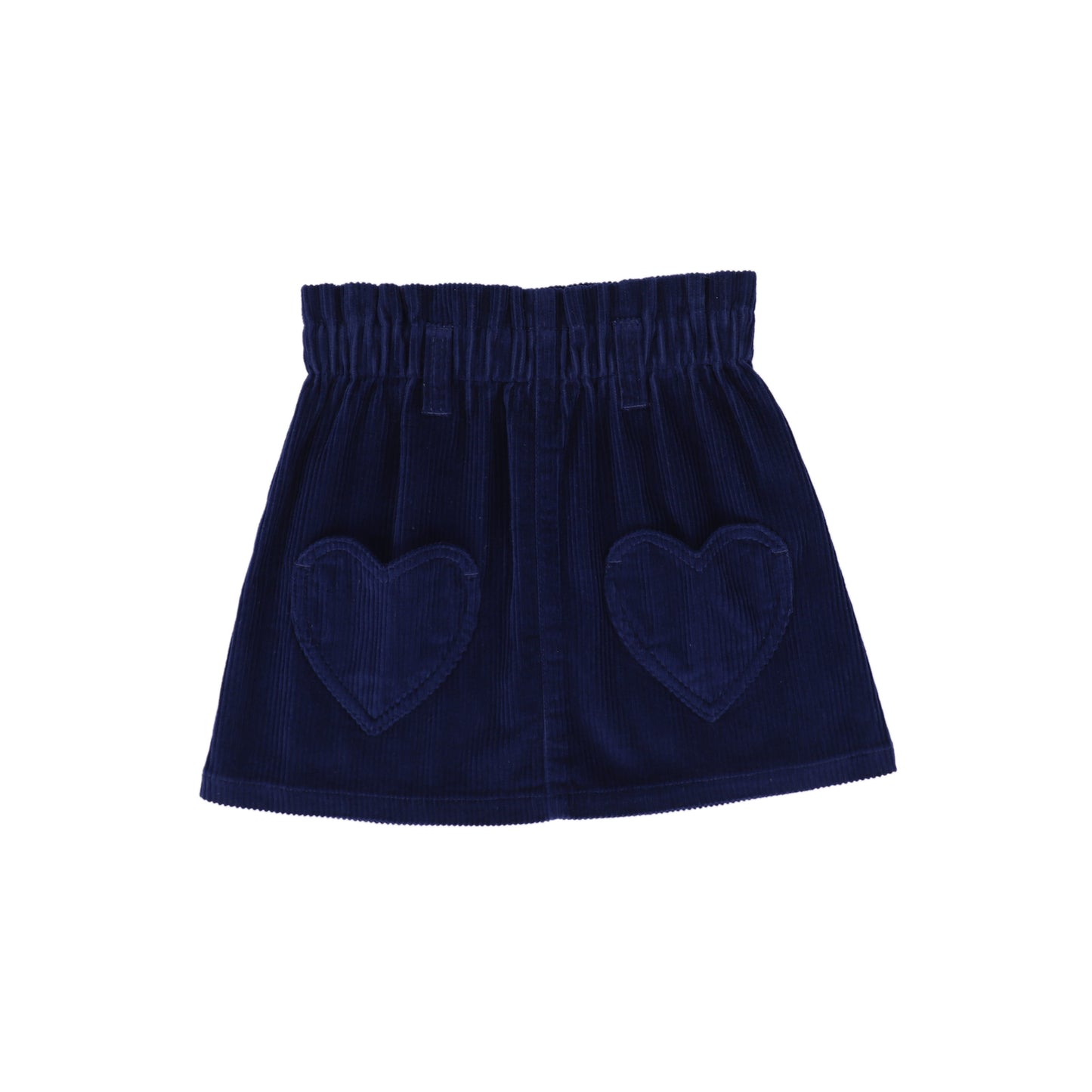 LOUIS LOUISE BLUE CORDUROY HEART POCKET SKIRT