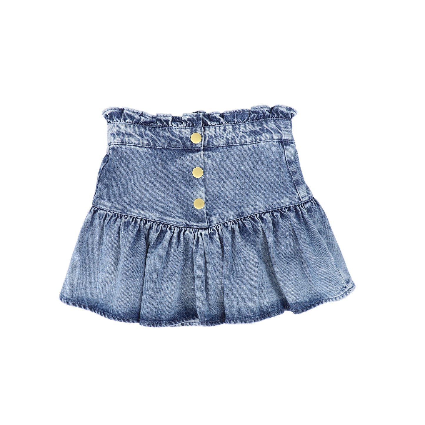 LOUIS LOUISE BLUE DENIM DROP WAIST BUTTON SKIRT