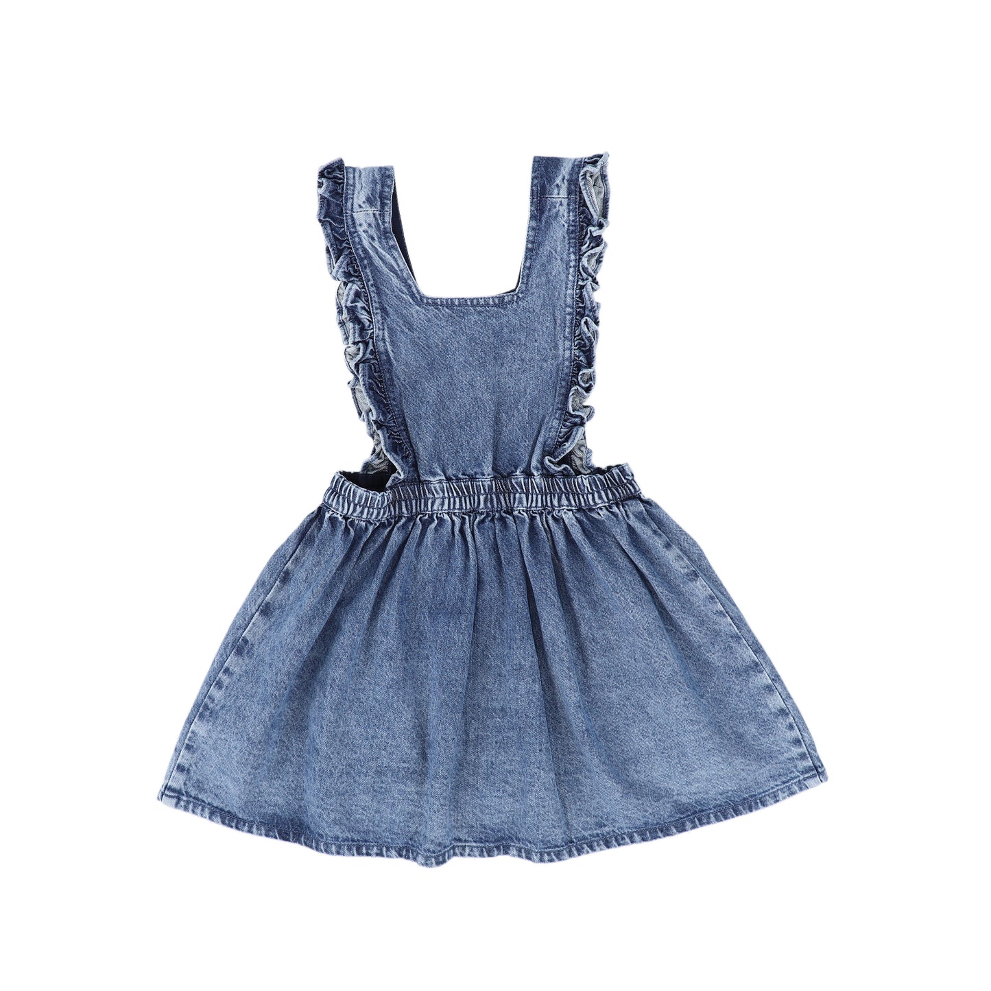 LOUIS LOUISE BLUE DENIM RUFFLE TRIM JUMPER