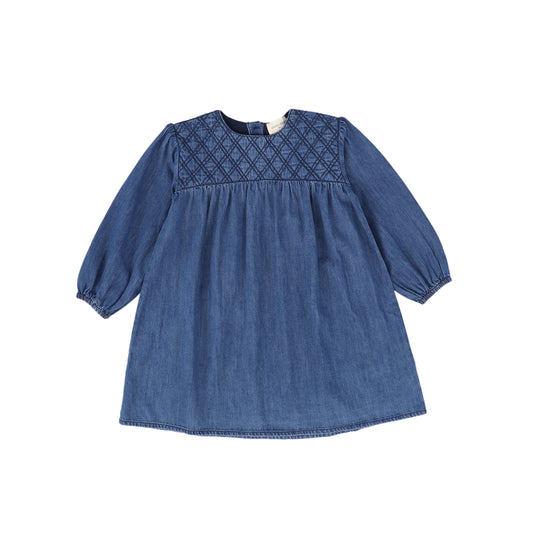 LOUIS LOUISE BLUE DENIM QUILTED DRESS