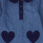 LOUIS LOUISE BLUE DENIM/CORDUROY HEART POCKET DRESS