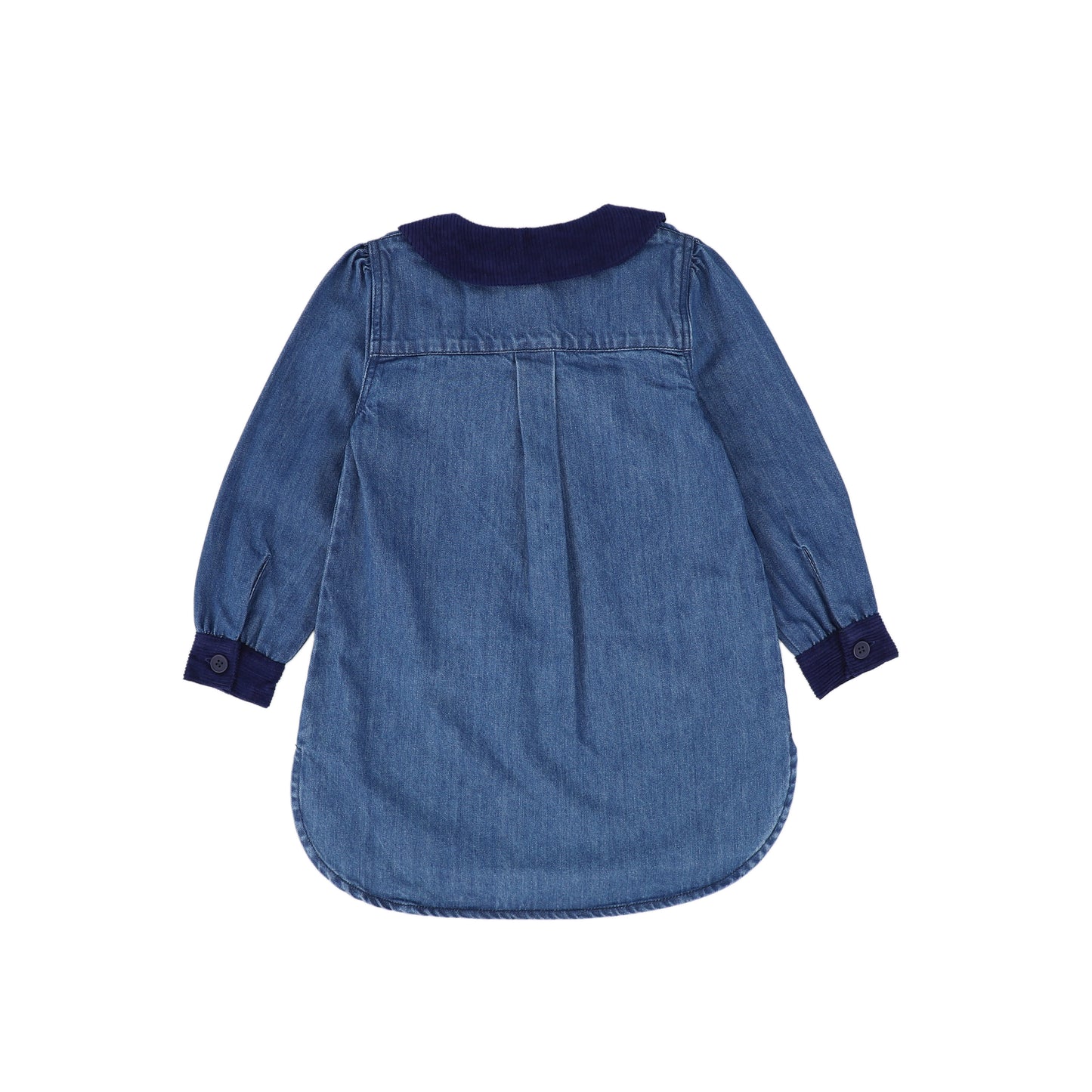 LOUIS LOUISE BLUE DENIM/CORDUROY HEART POCKET DRESS