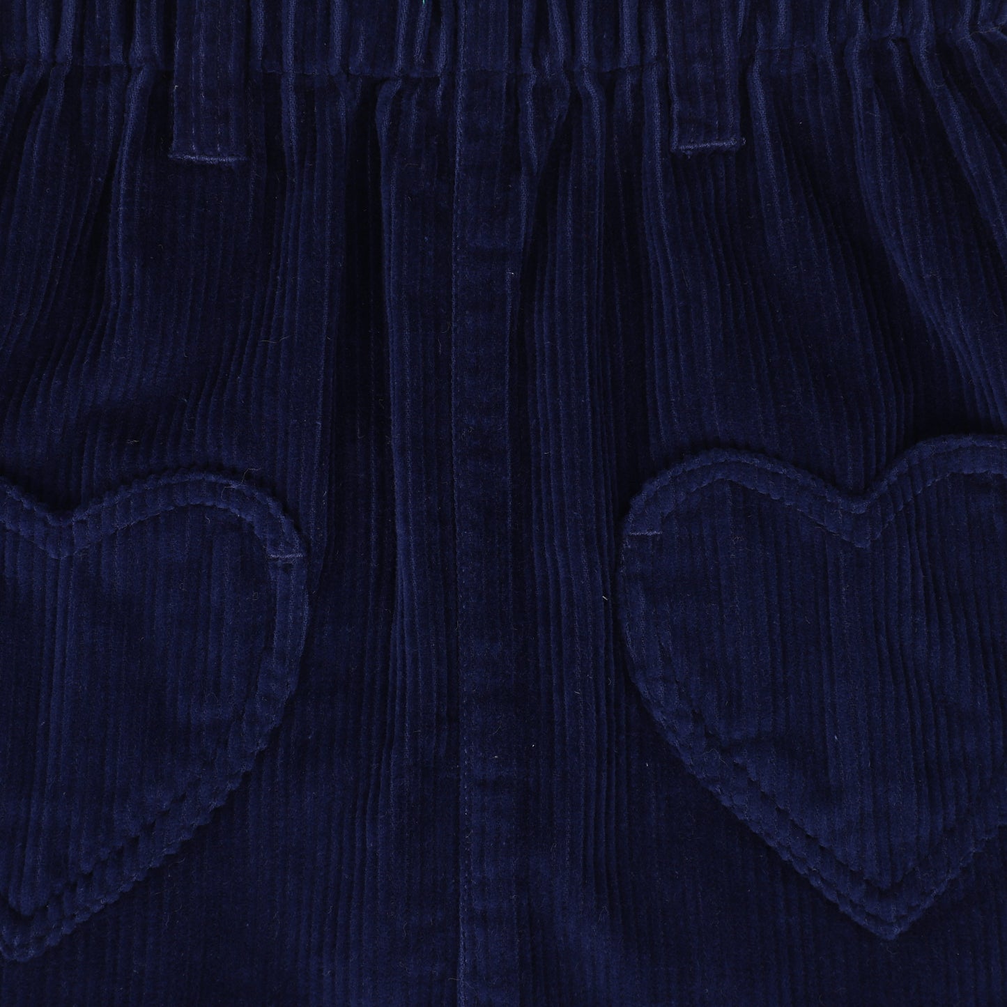 LOUIS LOUISE BLUE CORDUROY HEART POCKET SKIRT