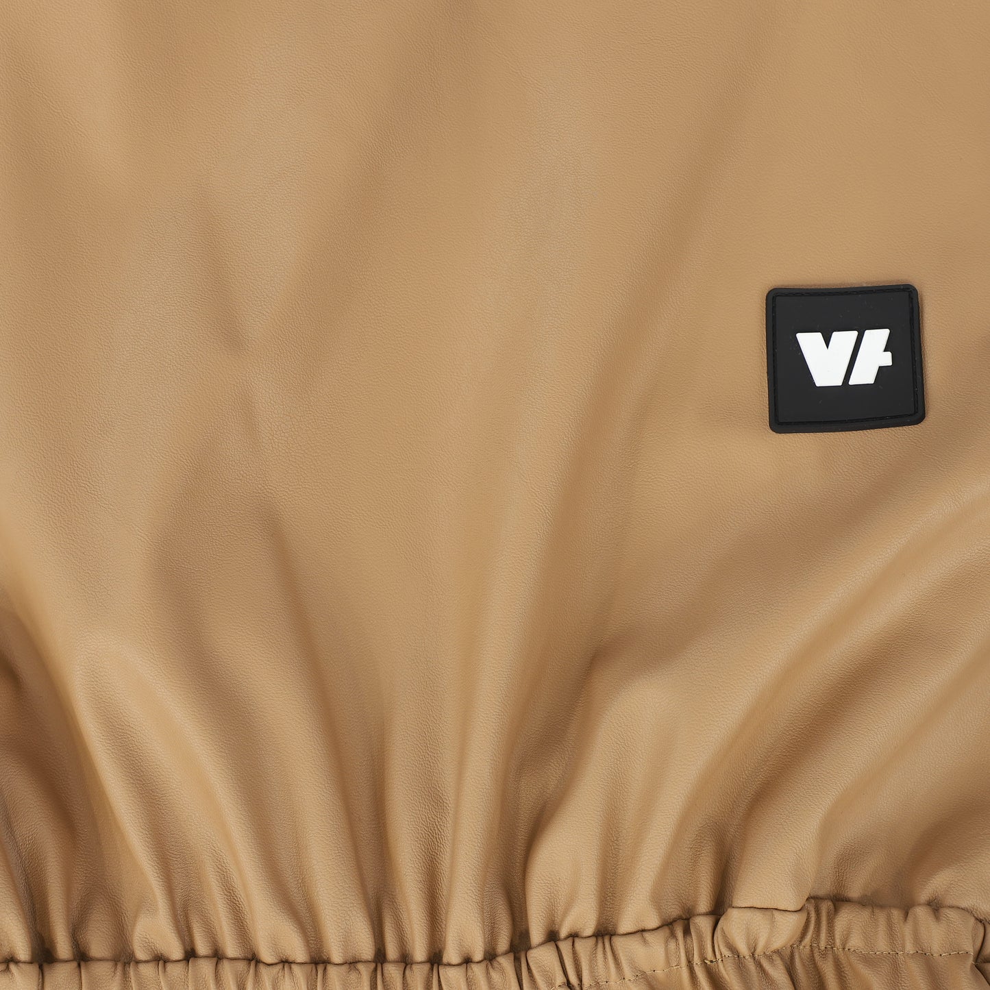 VENERA ARAPU BROWN LEATHER WAISTED JUMPER [FINAL SALE]