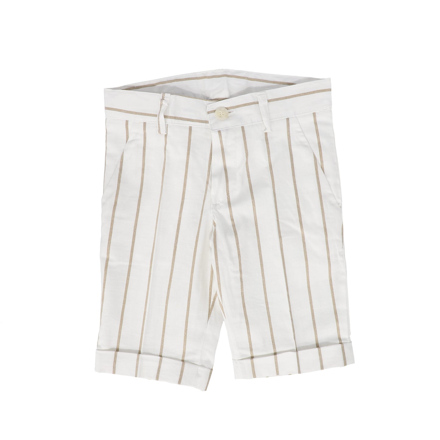 MANUELL & FRANK WHITE TAUPE STRIPED SHORTS [FINAL SALE]