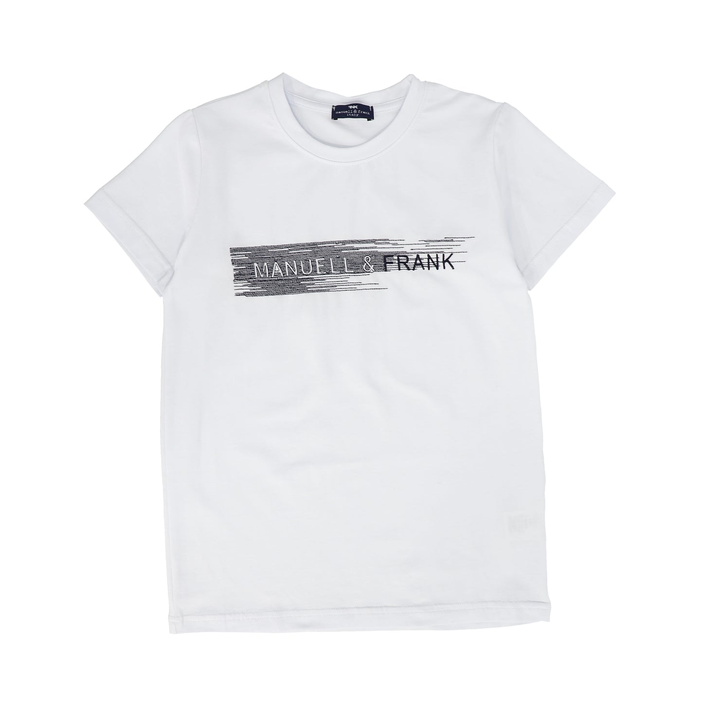 MANUELL & FRANK WHITE WITH NAVY LOGO TEE [FINAL SALE]