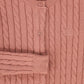 BACE COLLECTION MAUVE CABLE KNIT LOGO CARDIGAN