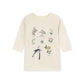 PHIL AND PHOEBE CREAM FLORAL SEQUIN PRINT T-SHIRT