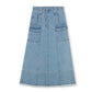 VIBE LIGHT BLUE DENIM A LINE MAXI SKIRT [FINAL SALE]