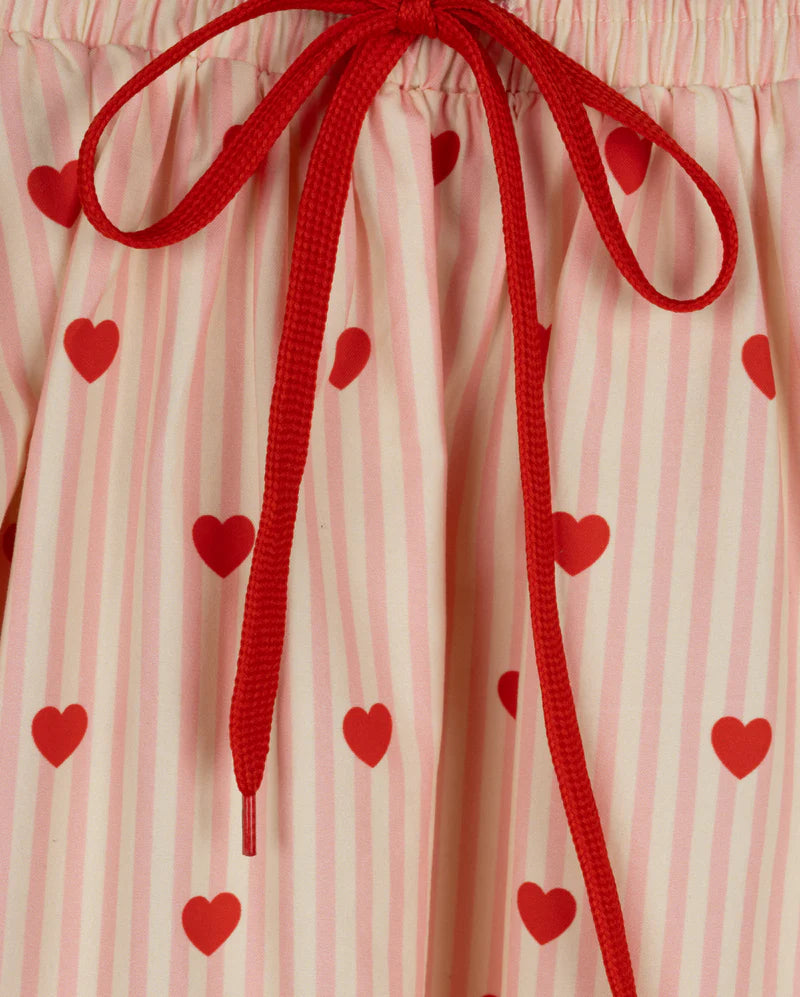 PHIL AND PHOEBE STRIPE HEART PRINTED SKIRT