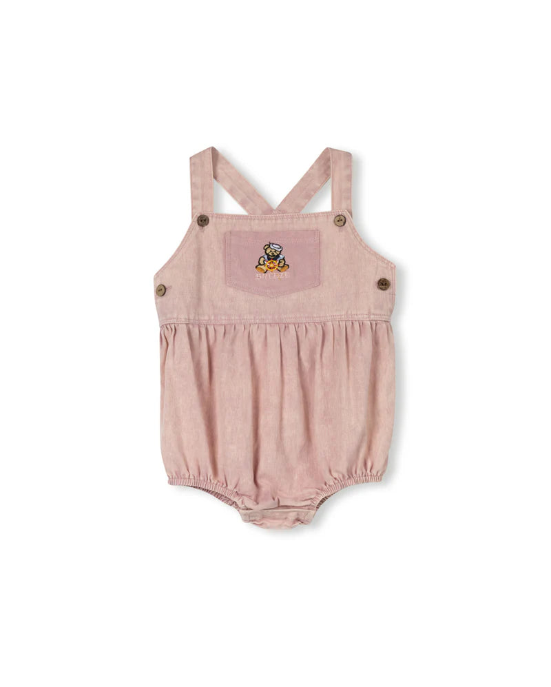 PHIL AND PHOEBE PINK TEDDY BEAR PATCH ROMPER