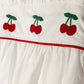 ONE CHILD WHITE EMBROIDERED CHERRY ROMPER