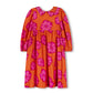 LILOU ORANGE/HOT PINK FLORAL COLLAR DRESS