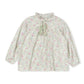 ONE CHILD MINT/PINK FLORAL RUFFLE NECK BLOUSE