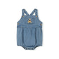 PHIL AND PHOEBE DENIM TEDDY BEAR PATCH ROMPER