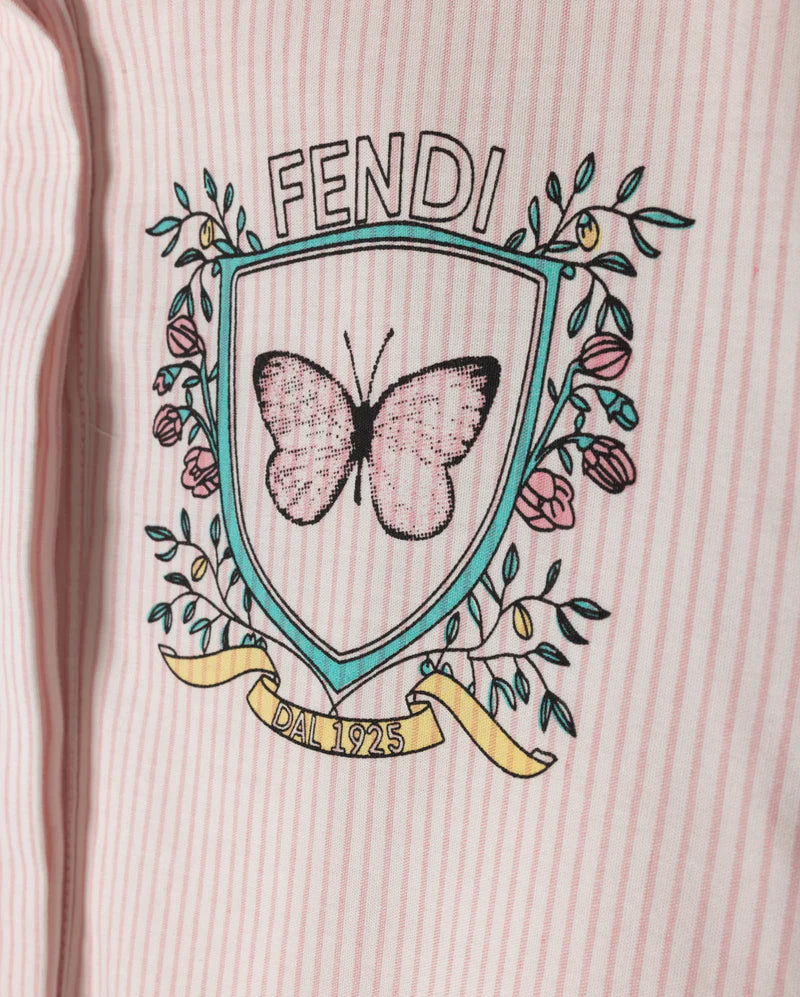VIBE PINK PINSTRIPED BELTED SHIRT DRESS [FINAL SALE]