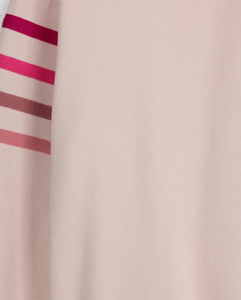 VIBE PINK STRIPED SLEEVE T-SHIRT