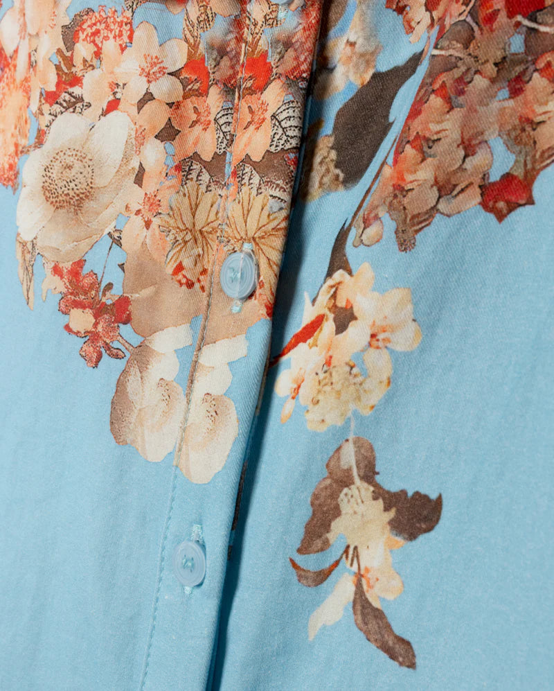 MALLORY AND MERLOT BLUE/RED FLORAL PRINT SKIRT