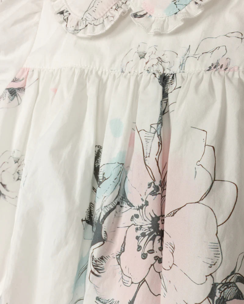 ONE CHILD IVORY PASTEL FLORAL ROMPER
