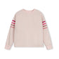 VIBE PINK STRIPED SLEEVE T-SHIRT