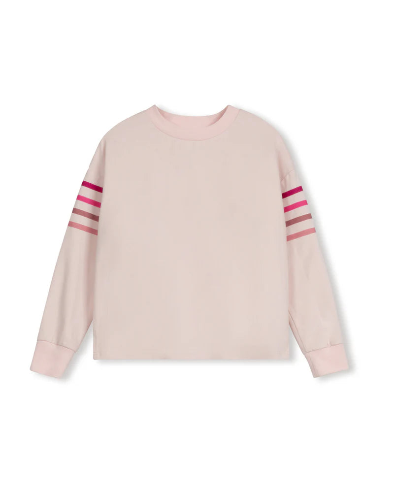 VIBE PINK STRIPED SLEEVE T-SHIRT