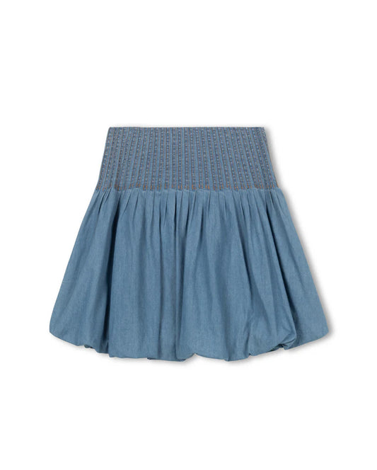 CABANA DENIM TOP PLEAT BUBBLE SKIRT