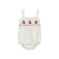 ONE CHILD WHITE EMBROIDERED CHERRY ROMPER