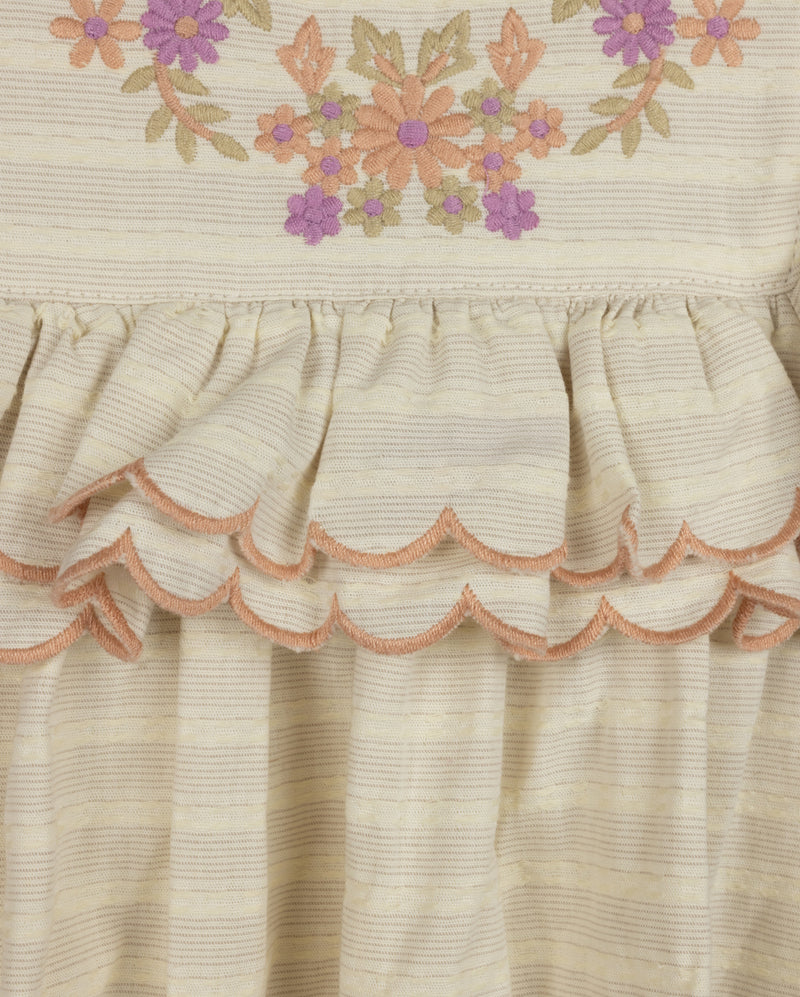 ONE CHILD OATMEAL FLOWY DETAILED JUMPER