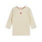 PHIL AND PHOEBE CREAM HEART PRINT RIBBED T-SHIRT