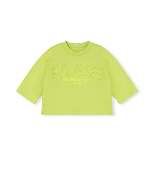 CABANA LIME SELF FABRIC DETAIL T-SHIRT