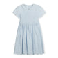 ONE CHILD LIGHT BLUE EYELET LACE TRIM DRESS